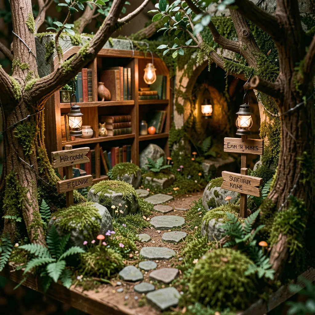 Viktorianskt bibliotek diorama